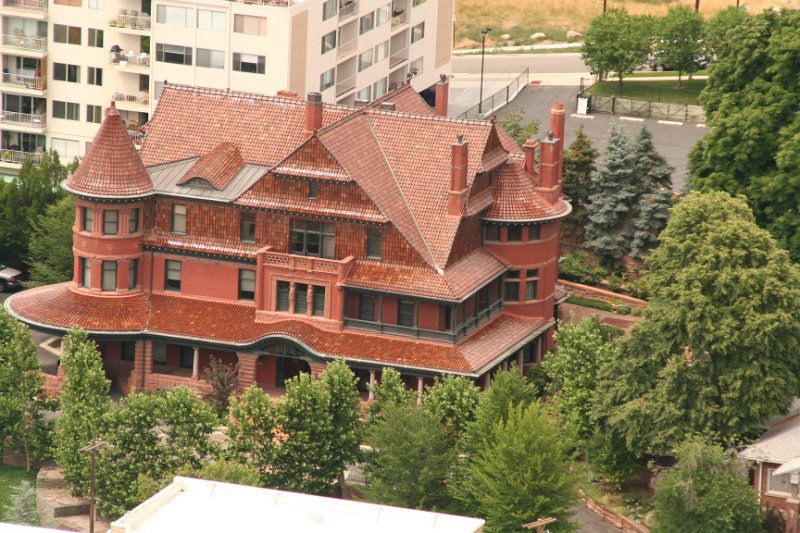 Trip (35).JPG - The Alfred McCune Home is one of the mansions on Capitol Hill in Salt Lake City, Utah, from around the turn of the 20th century. Built for Alfred W. McCune on the inclined south side of Capitol Hill at the northeast corner of 200 North Main Street, the mansion has 21 rooms and is on the National Register of Historic Places. The house was built in 1900